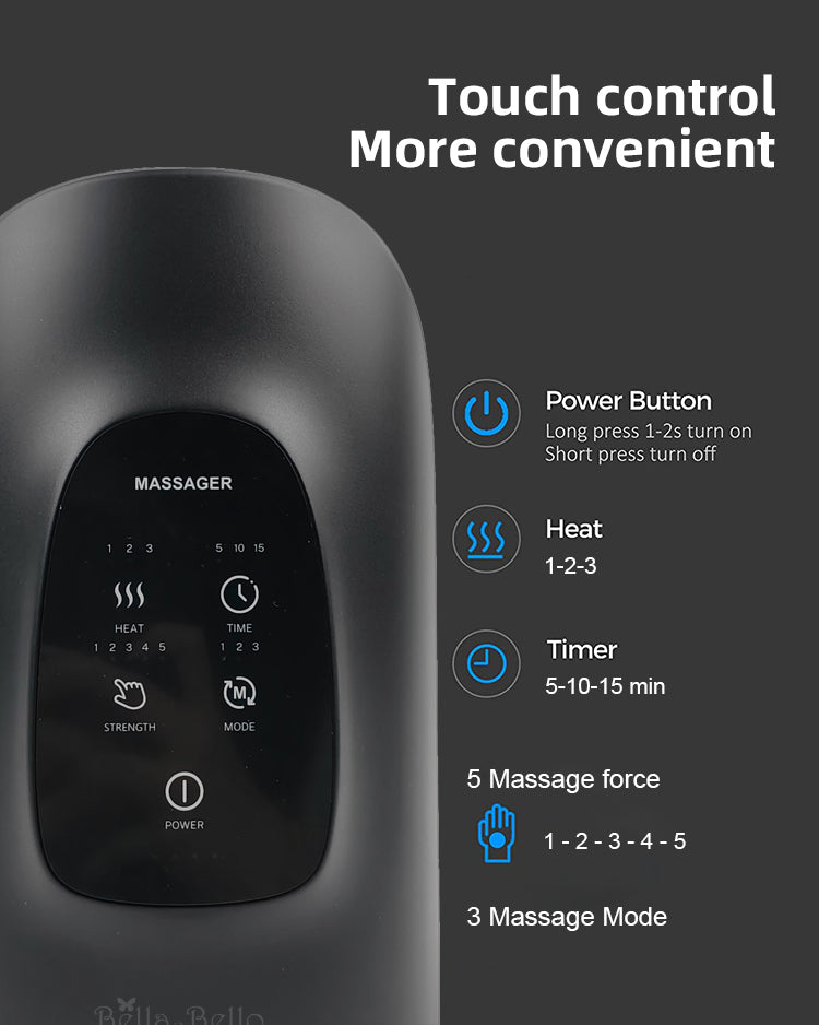 Bella2Bello Heated Air Compression Hand Massager for Stiff, Tired & Aching Hands