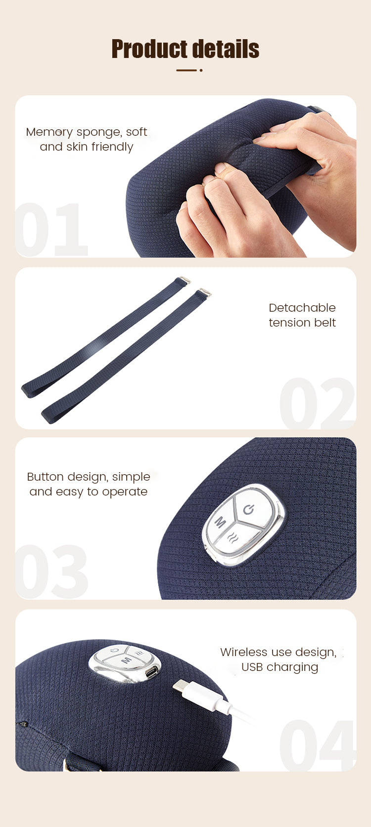 Bella2Bello Heated Shiatsu Massage Pillow for Muscle Pain, Tension & Recovery