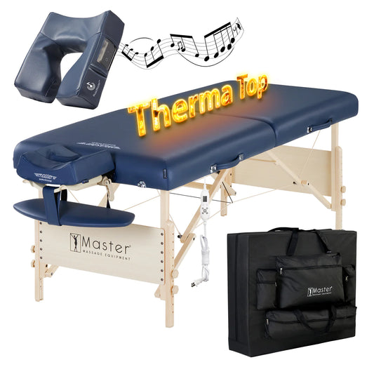 Bella2bello 30" CORONADO™ SALON Portable Massage Table Package with Lift Back Action & a Stout 3" of Our High-density Multi-Layer Small Cell™ Foam! (Royal Blue Color)