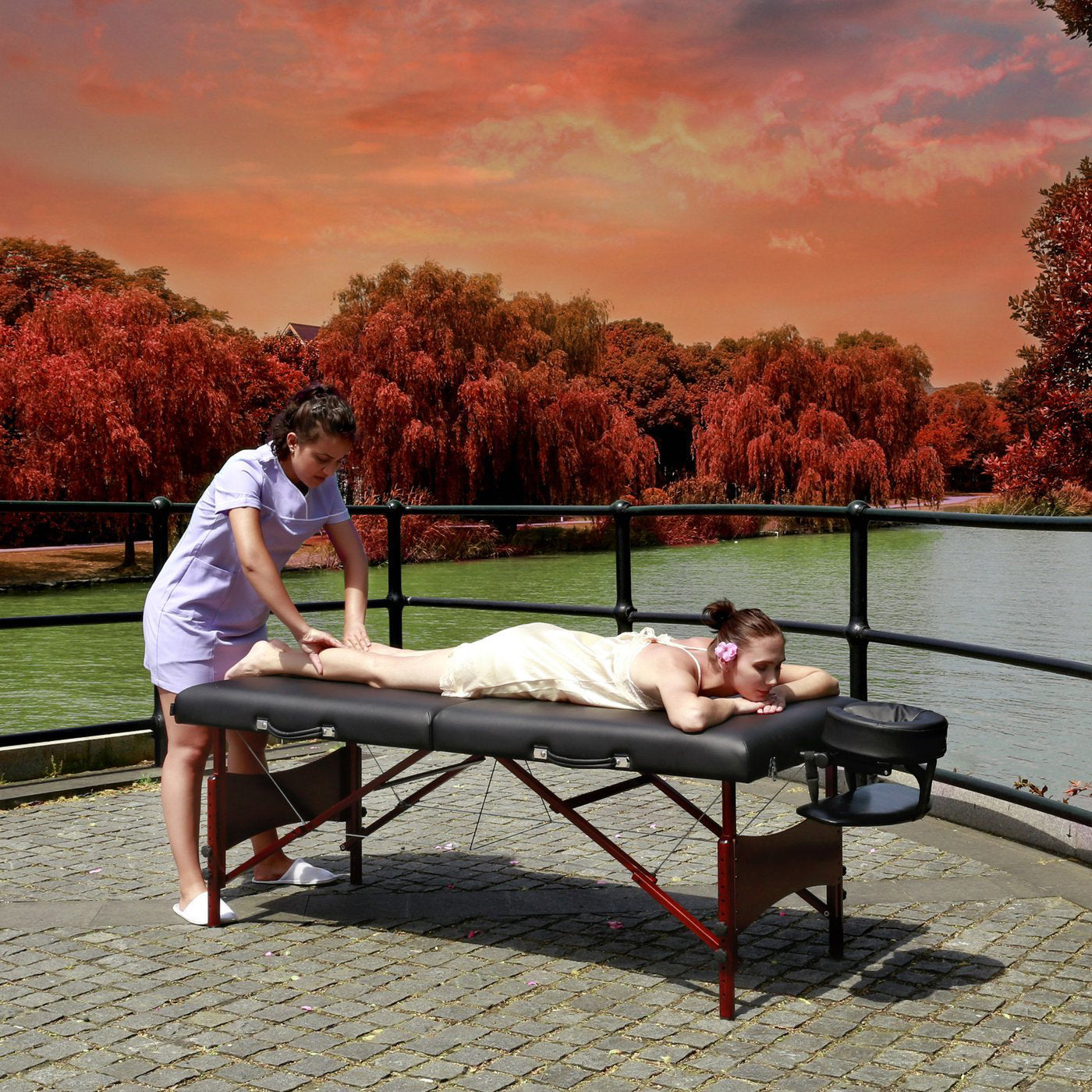 30" Roma™ LX Portable Massage Table Package with Best Selling Size (Black)