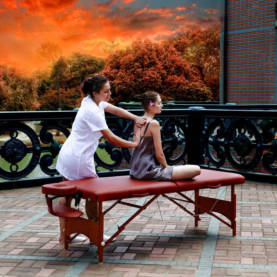 25" FAIRLANE™ Portable Massage Table Package with Sport Sized That's PERFECT For Pros On the Go! without Therma Top (Cinnamon Color)