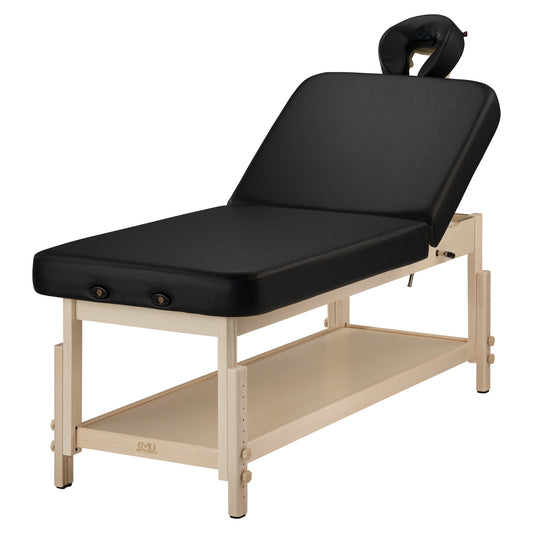 Bella2bello 30" Harvey Tilt Stationary Massage Table two section Tilting Backrest Spa Salon Bed - Black