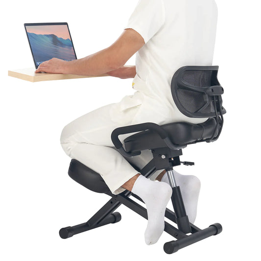 Bella2bello Ergonomic Kneeling Chair with Back Support for Office -Posture Chair with Angled Seat and Backrest for Home and Office-Posture Correction Stool-Improve Your Posture
