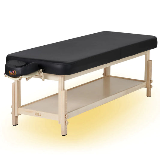 Bella2bello 30" Harvey Comfort™ Stationary Salon Massage Tables (Black) with Ambient Light System
