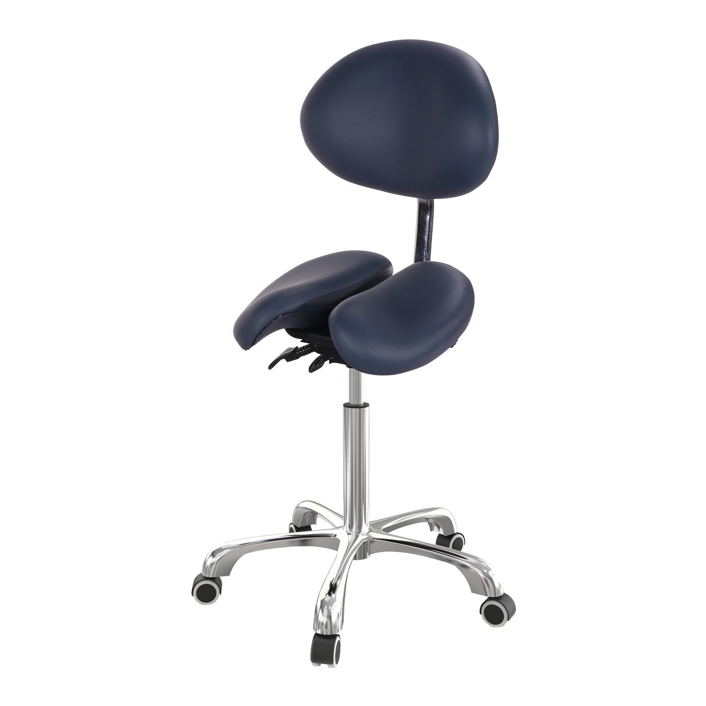 Berkeley Ergonomic Split Seat Style Backrest Saddle Stool with Two Tilting option, Royal Blue