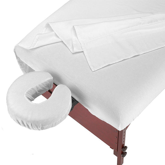 Deluxe Massage Table Flannel 3 Piece Sheet Set - 100% Cotton